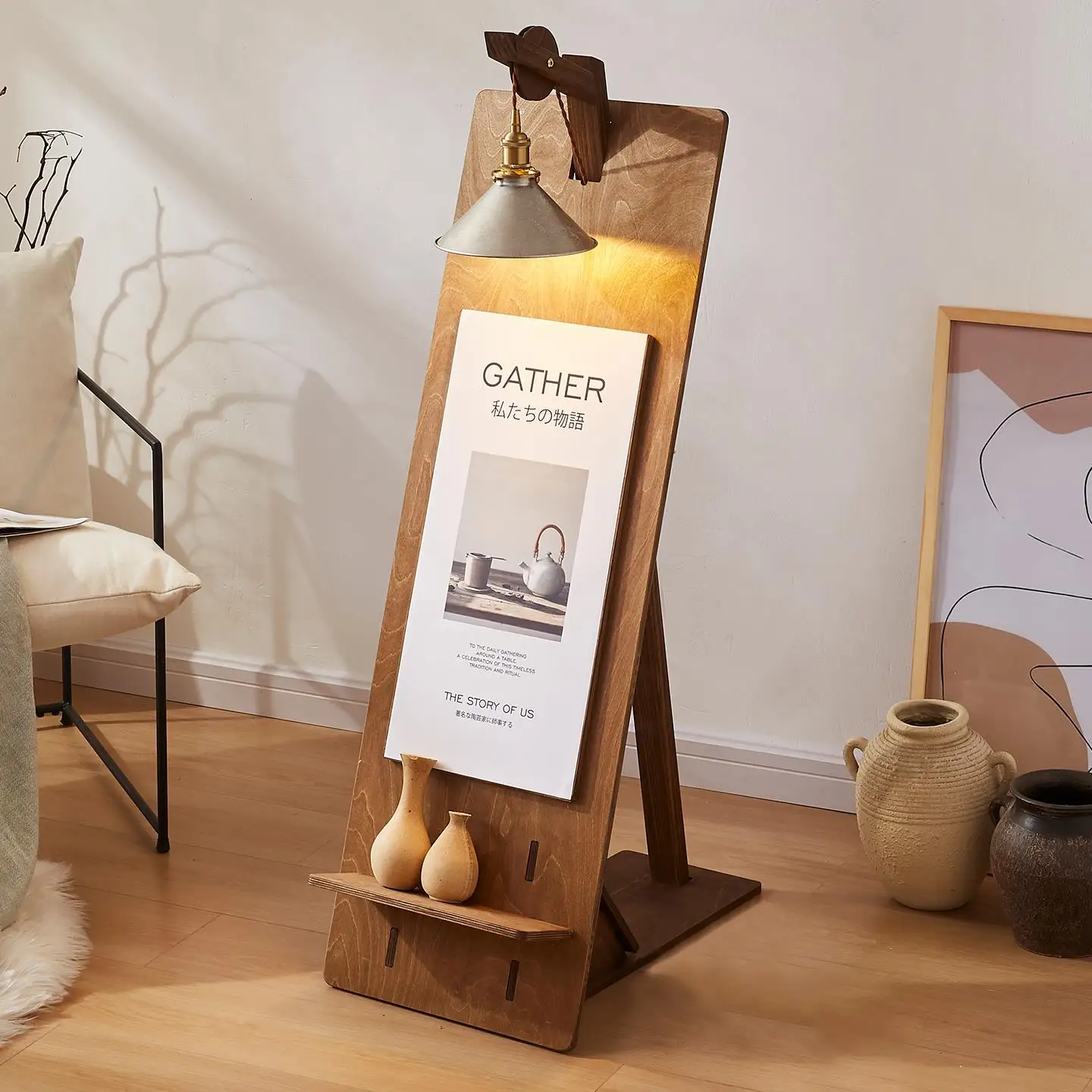 Door billboard retro luminous display board vertical floor-to-ceiling poster display stand B & B tavern sign