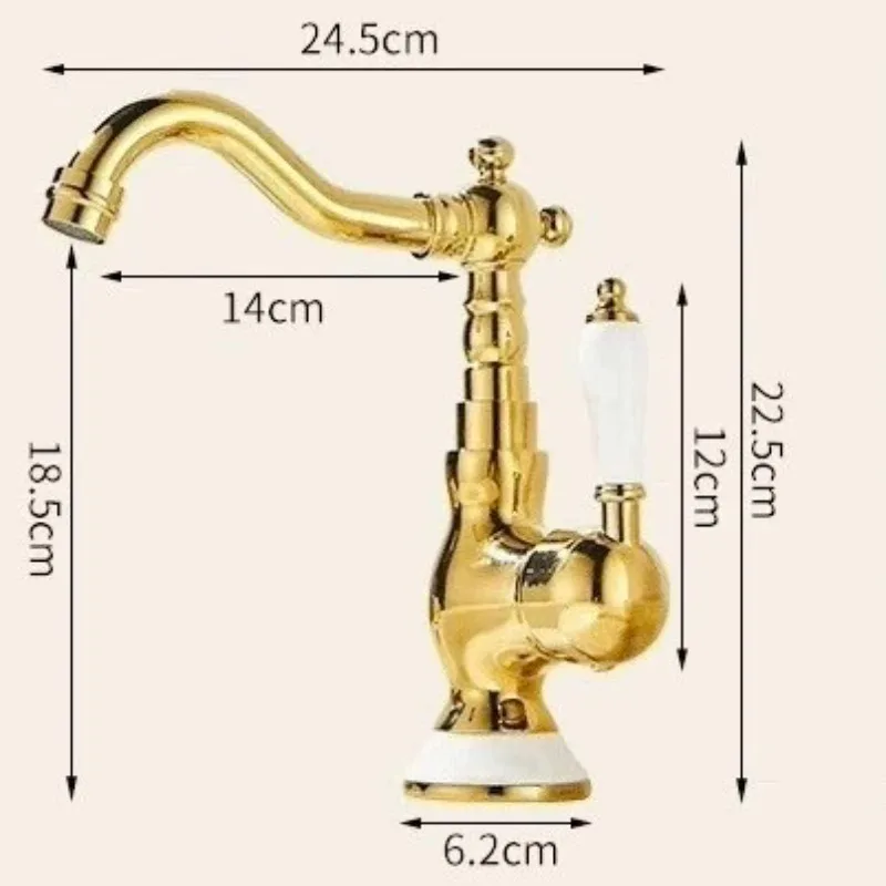 Copper material pulling European and American French 1 faucet hot and cold standing foot basin bathroom sanitary ware