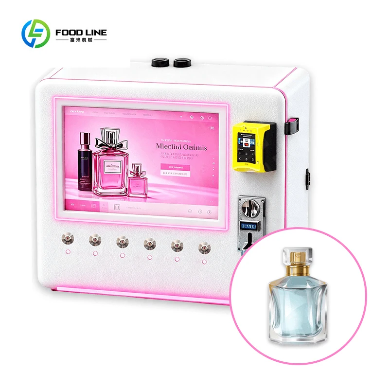 FOODLINE Customized Automatic Smart Table Wall Mounted Coin Operated Credit Card Payment Cologne Perfume Spray Vending Machine