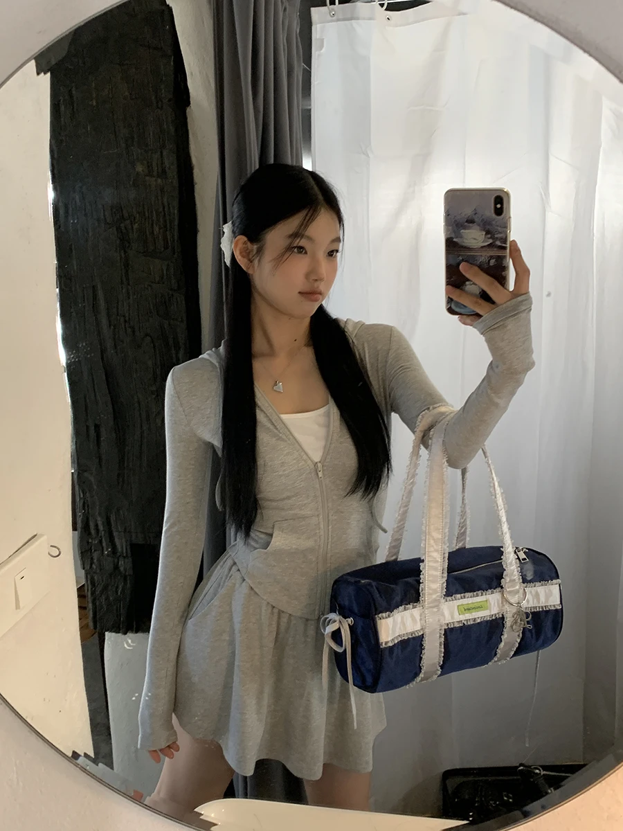 

Red Celebri ort Coat Women's Autumn 2025 New Sle National Trend Casual Quali Top Two-Piece Set Breathable Long Sve...