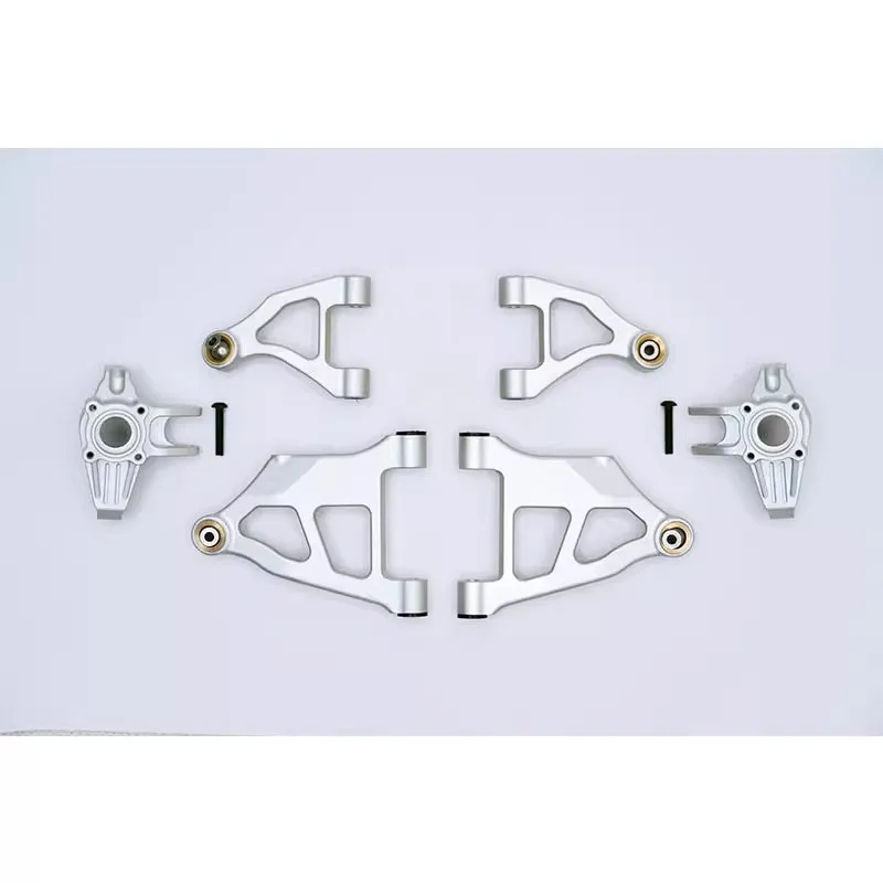 Metal Front Steering Hubs, Upper/Lower Arms, Center Base Arm Mounts for KM Tank 300 / Raptor F150 1/8 RC Crawler Off-Road Trucks