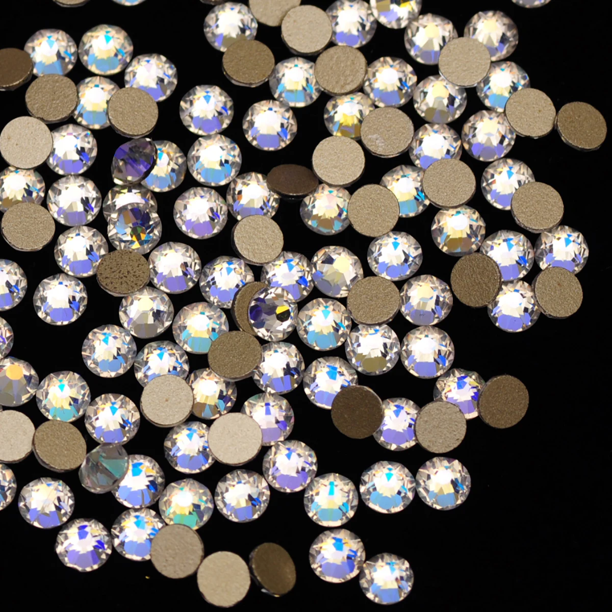 8 große und 8 kleine Strasssteine mit flacher Rückseite, Glitzer-Glitzersteine für DIY-Nagelkunst, Bastelarbeiten und Kleidungsdekoration – Detail 4