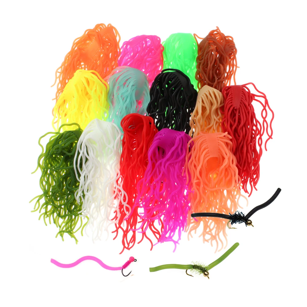 60 strands/Bundle Squirmy Wormy Fly Fishing Tying Materials Soft Stretchable Worm Body for San Juan Flies Trout Lure Bait