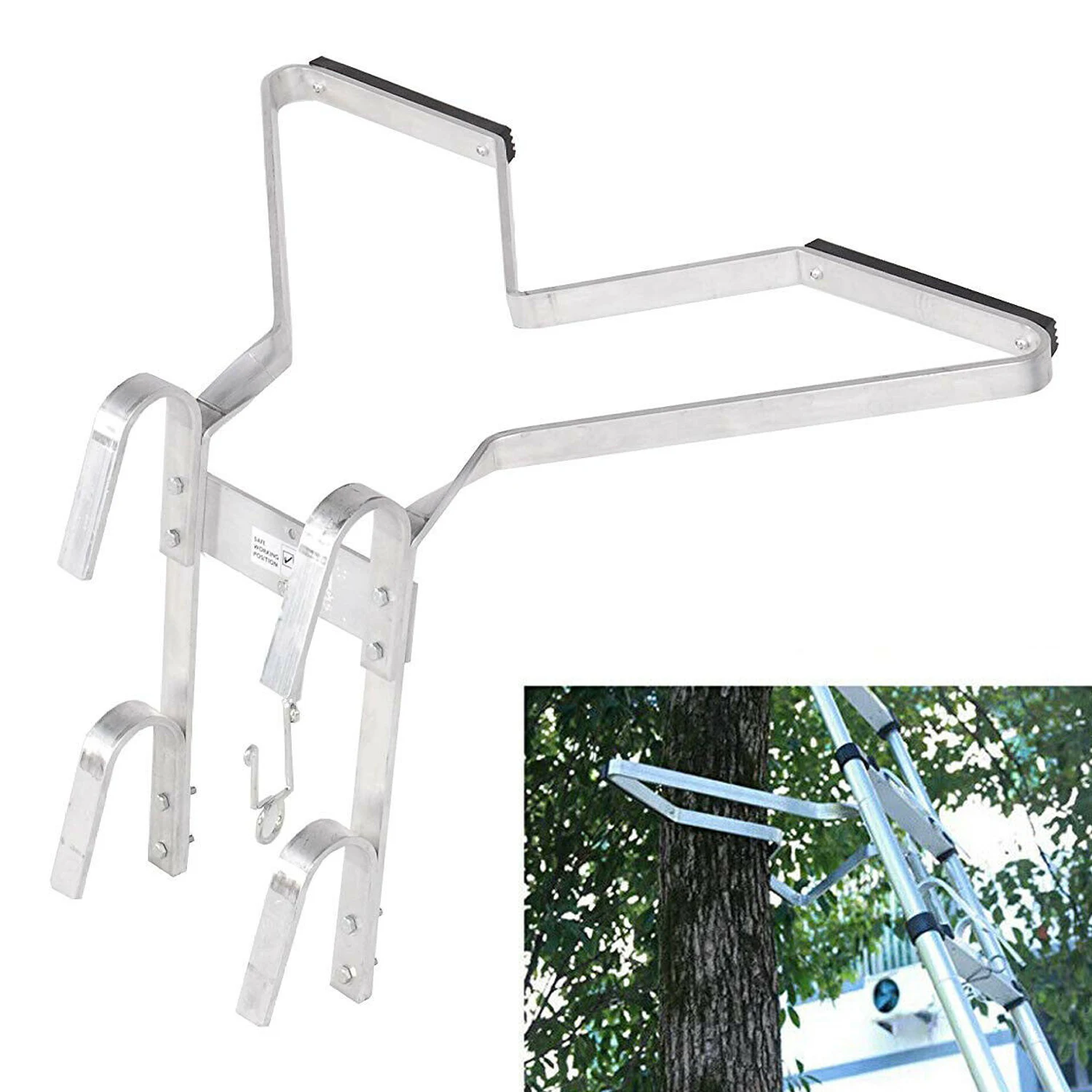 Supporto per scaletta per scaletta a forma di V, staffe per tubi di scarico in alluminio adatte alla scala universale, aumenta la sicurezza della