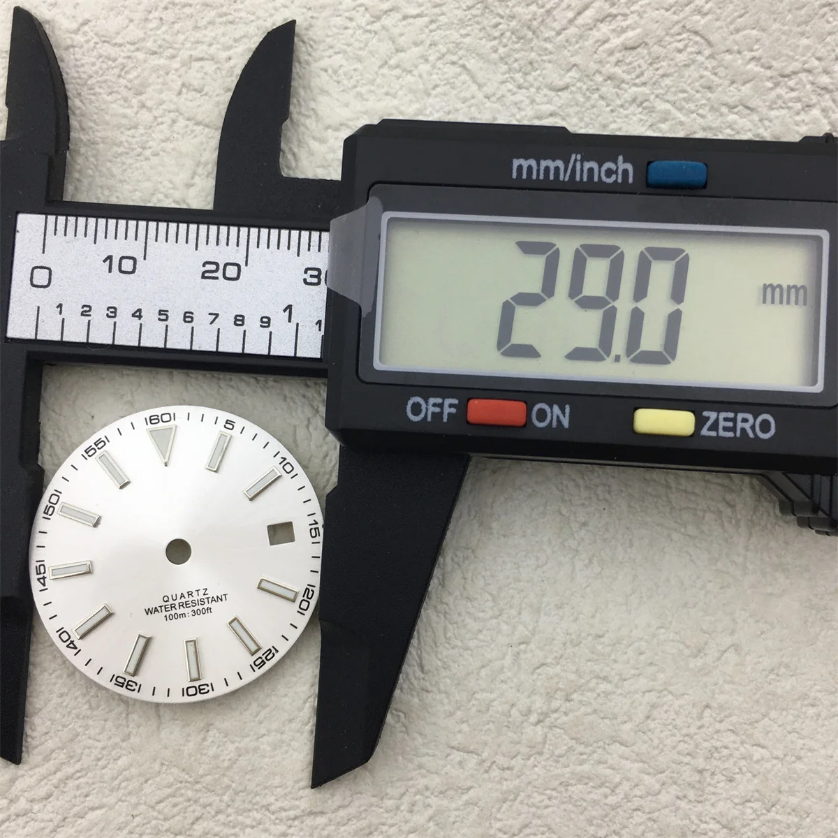 시계 다이얼 BLIGER 29MM 쿼츠 다이얼 Rhonda 515 무브먼트 시계 부품 용 화이트 블랙 그레이 빛나는 다이얼