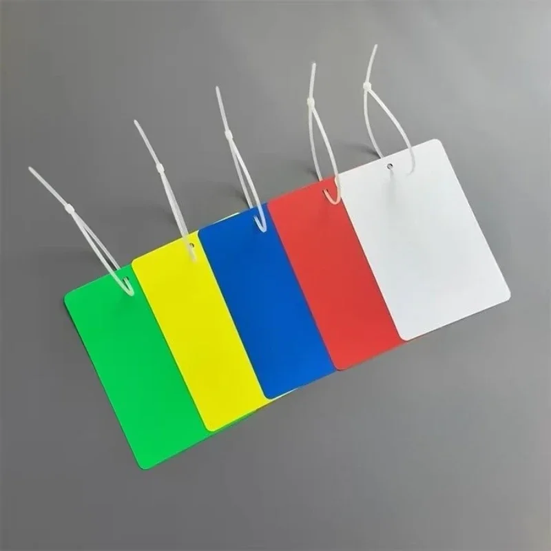 Blank Signage PVC Plastic Small Card Waterproof Hanging Card Listing Handwriting Label Outdoors Tag Lanyard Rectangle Sigh