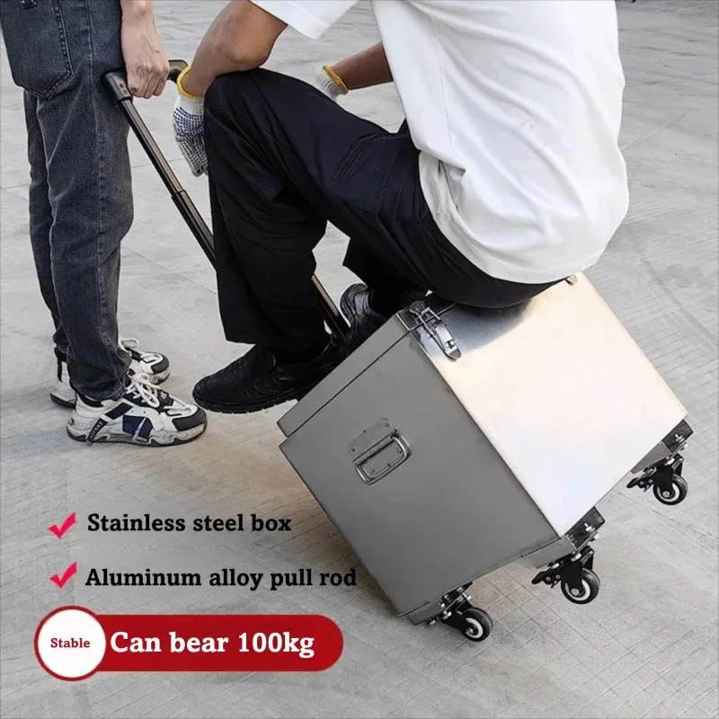 04 Stainless Steel Heavy Duty Tool Chest With Lock Waterproof Design For Truck Van Vehicle Tool Storage