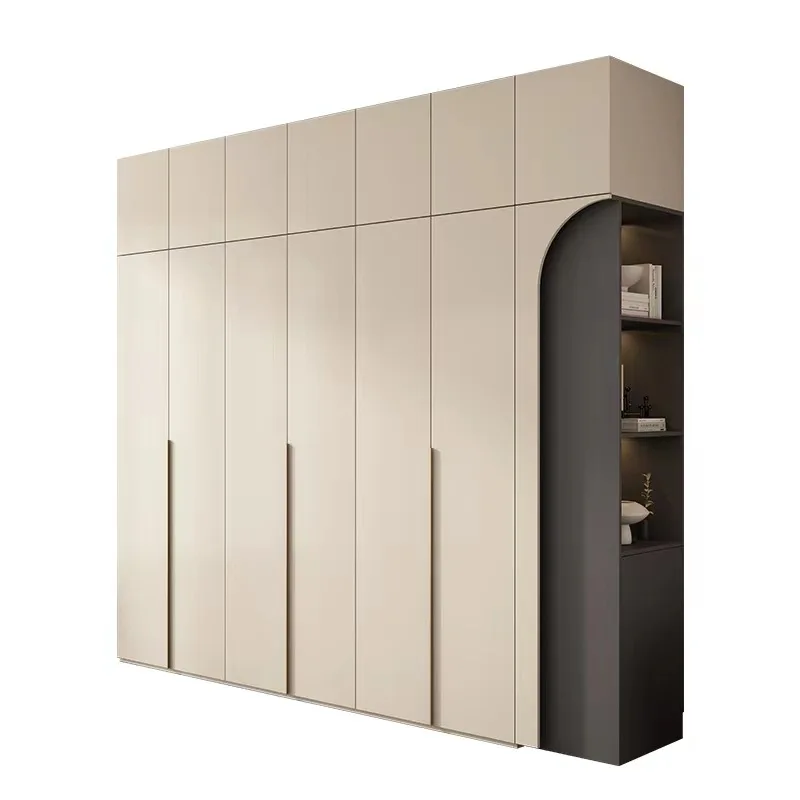 Italian light luxury wardrobe modern simple household bedroom living room storage storage skin feeling small apartment cabinet