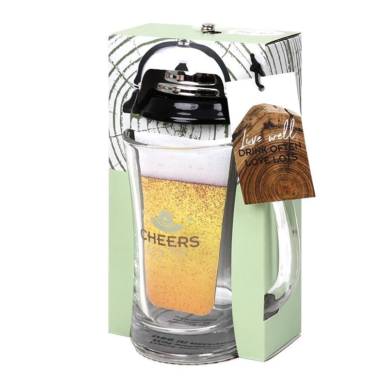 

Пивной колокольчик, новинка, набор чашек, 360 мл, пивная кружка, стеклянная чашка, металлический колокольчик, креативный мужской подарок, полный комплект для папы, мужчины, День отца