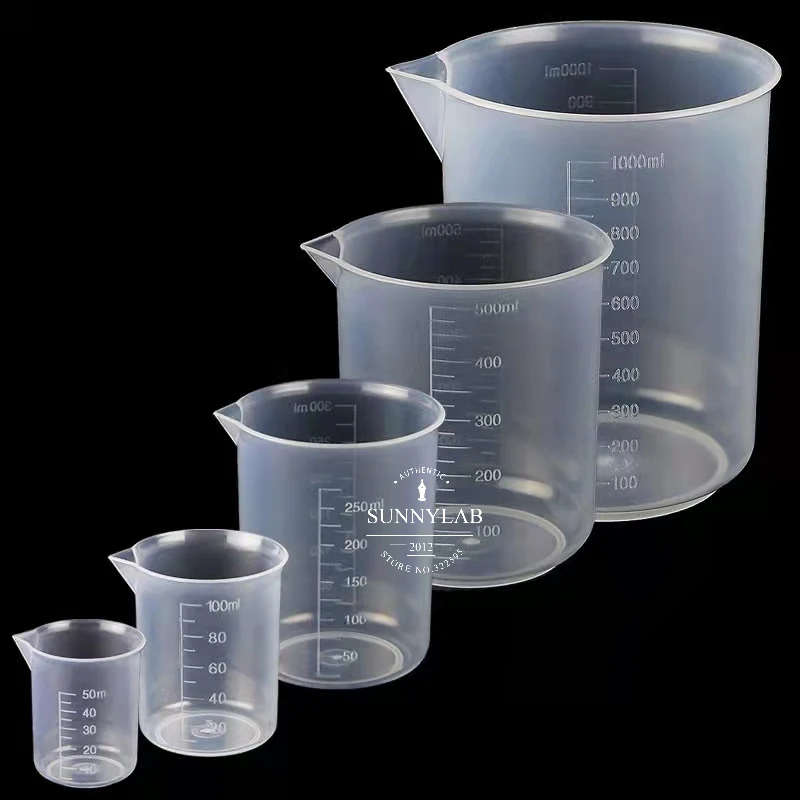 25ml to 1000ml Clear Plastic Liquid Measuring Cup Beaker For Lab Kitchen Measuring Tools
