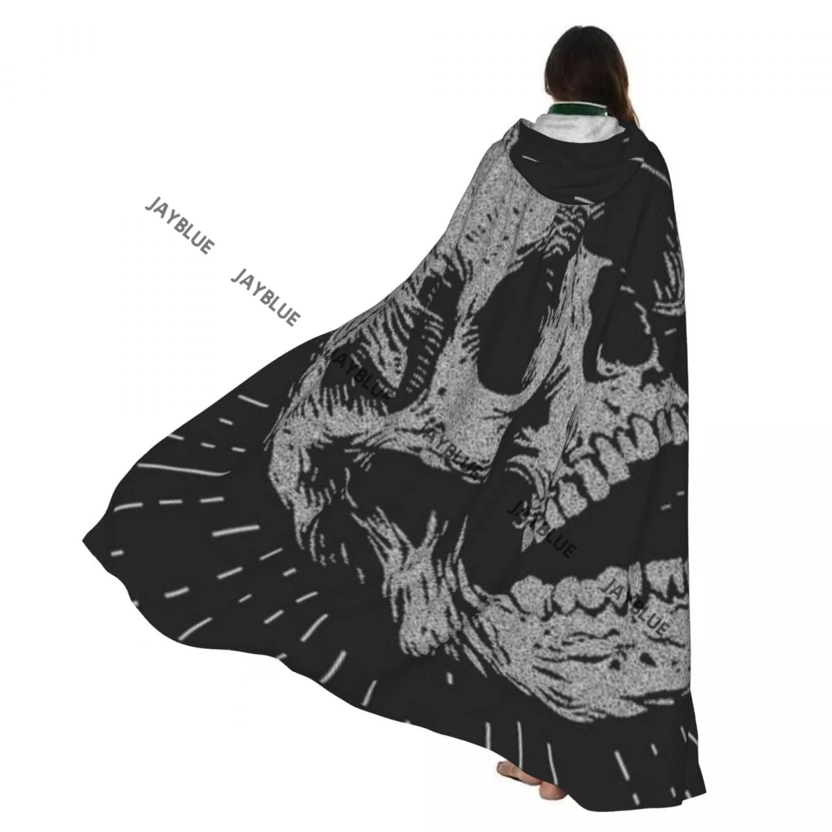 

Унисекс взрослый человеческий череп плащ в стиле ретро с капюшоном длинный костюм ведьмы косплей