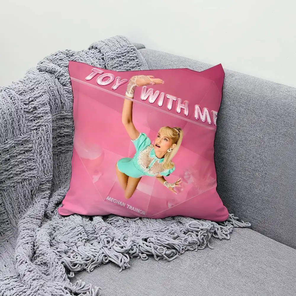M-Meghan T-Trainor Toy With Me 30x30cm 45x45cm Pillow Case Decor Protective Covers Comfortable Soft For Sofa Living Room Home Of