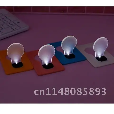 Veilleuse LED portable en forme de carte ultra-mince, lampe à économie d'énergie créative, batterie, poche portefeuille, chambre à coucher