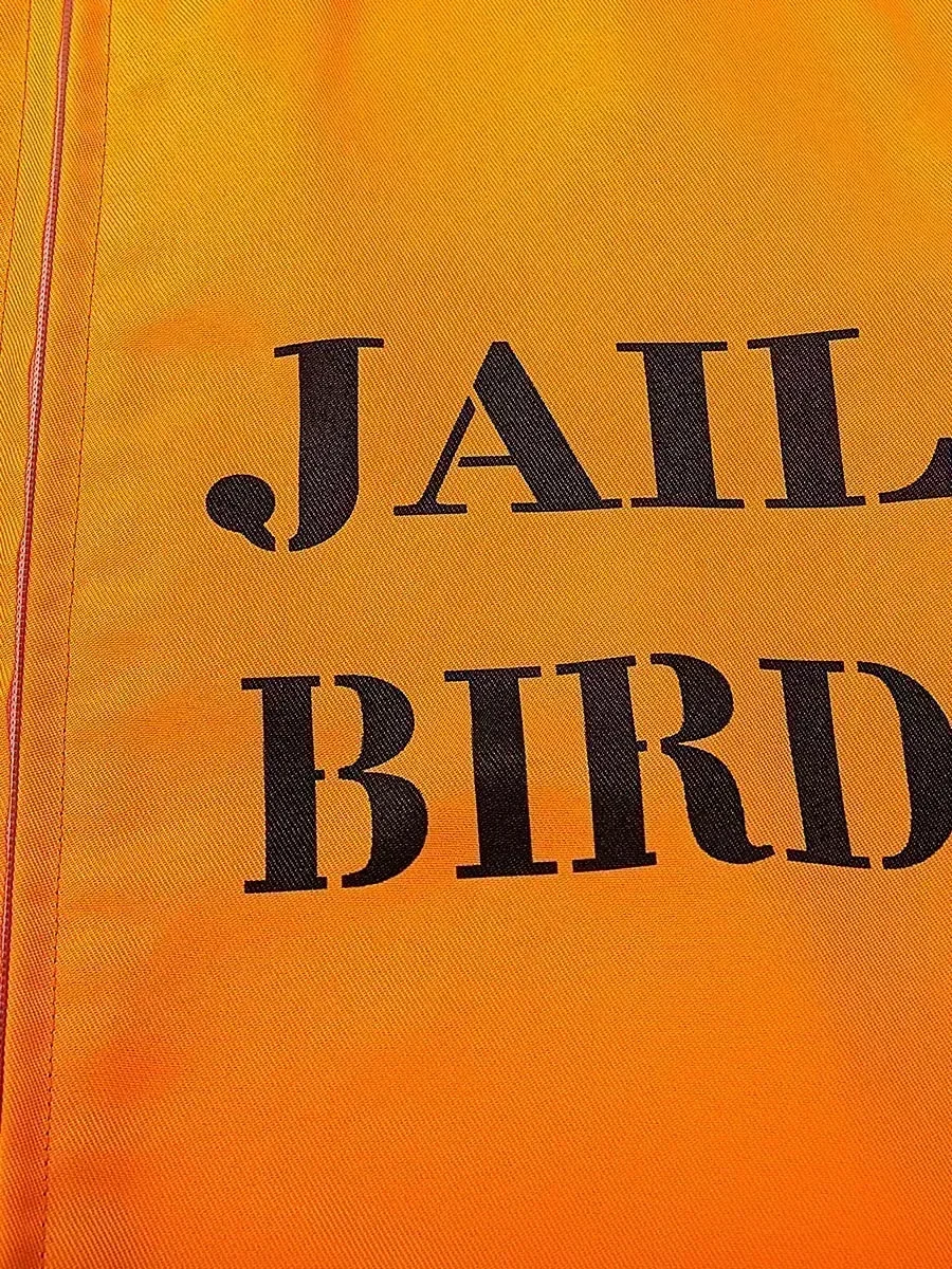 أزياء الهالوين التأثيرية للسجين الأمريكي لعام 2025 بدلة قفز للرجال والنساء سراويل علوية للبالغين زي سجن برتقالي زي تنكري للهالوين