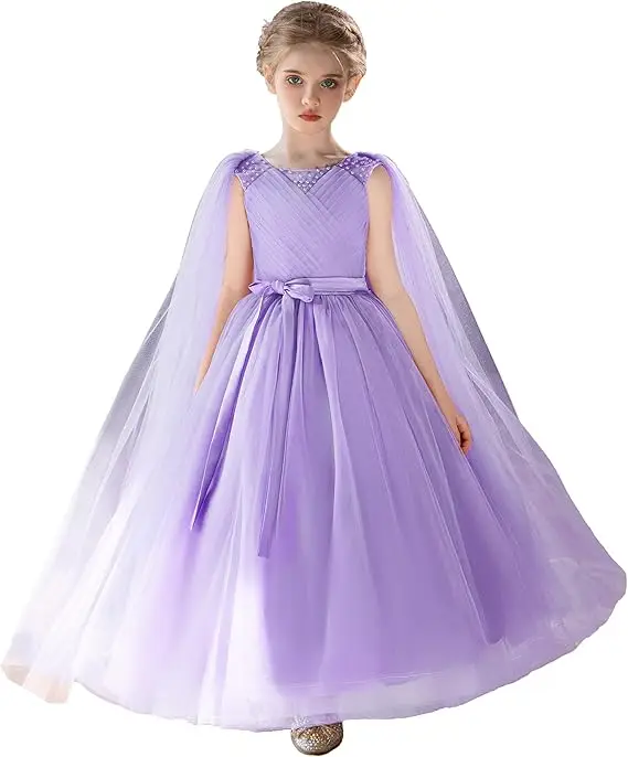 

Snvdzo Flower Girls Tulle Formal Dress For Wedding Birthday Evening Party Prom Banquet Princess Gown 2026