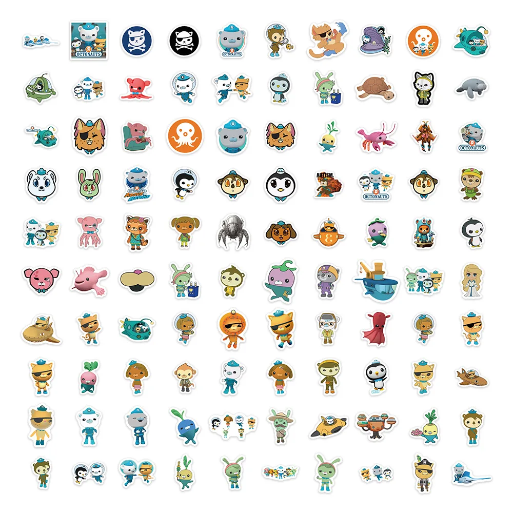 

100PCS Cute Barnacles Shellington Sticker Cartoon Fun Animation The Octonauts Doodle DIY Suitcase Helmet Guitar Bike