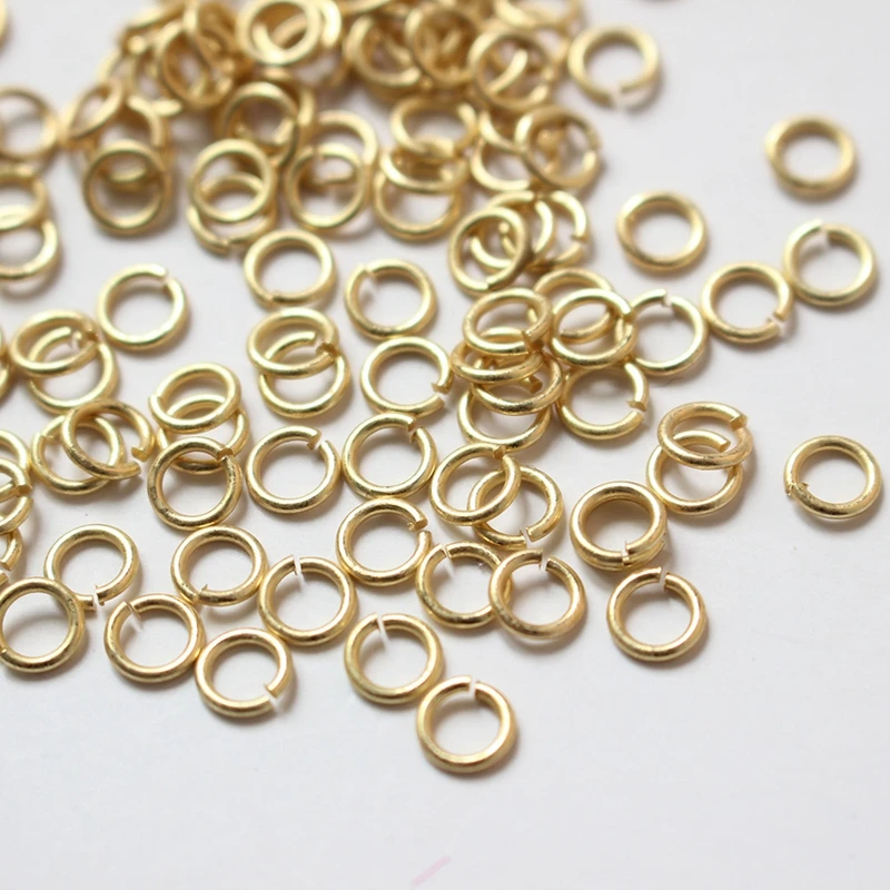 Matte Gold Split Jump Ring, Preservação de Cores, Jóias Fazendo Suprimentos, Acessórios para Brincos, Peças DIY, 50Pcs