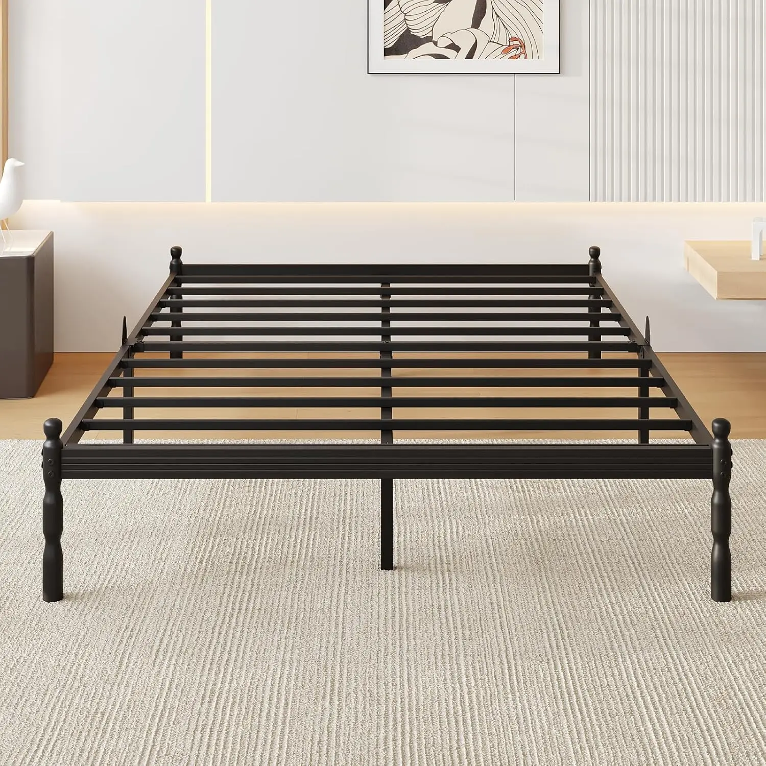 

14 Inch Full Size Bed Frame with 2 Pcs Mattress Slide Stopper, Platform Bed Frame Full Metal, No Box Spring Needed, Easy