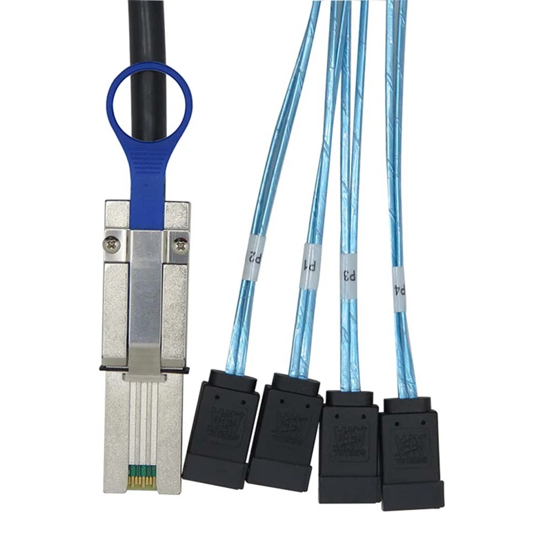 SFF8088 MINI SAS 26P para 4SATA Disk Array Card Cabo de transmissão de dados de servidor de disco rígido