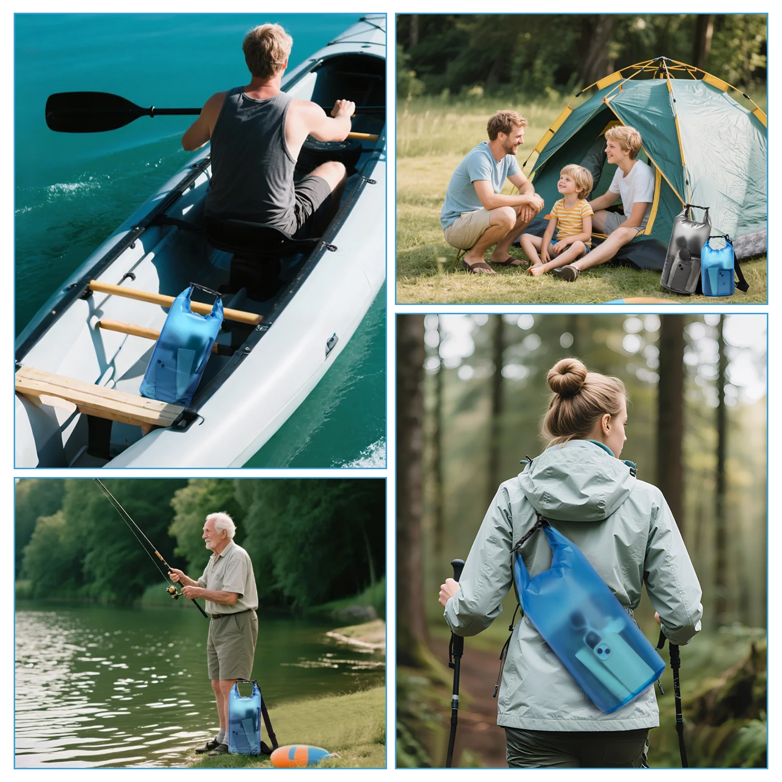 Bolsa seca impermeable para kayak, 5L 10L, pequeña bolsa seca flotante impermeable para barco, deportes, playa, pesca, Rafting, natación, Camping