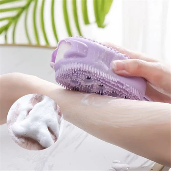 Épurateur de corps en Silicone douche exfoliant éponge brosse de bain à bulles masseur nettoyeur de peau tampon de nettoyage accessoires de salle de bains