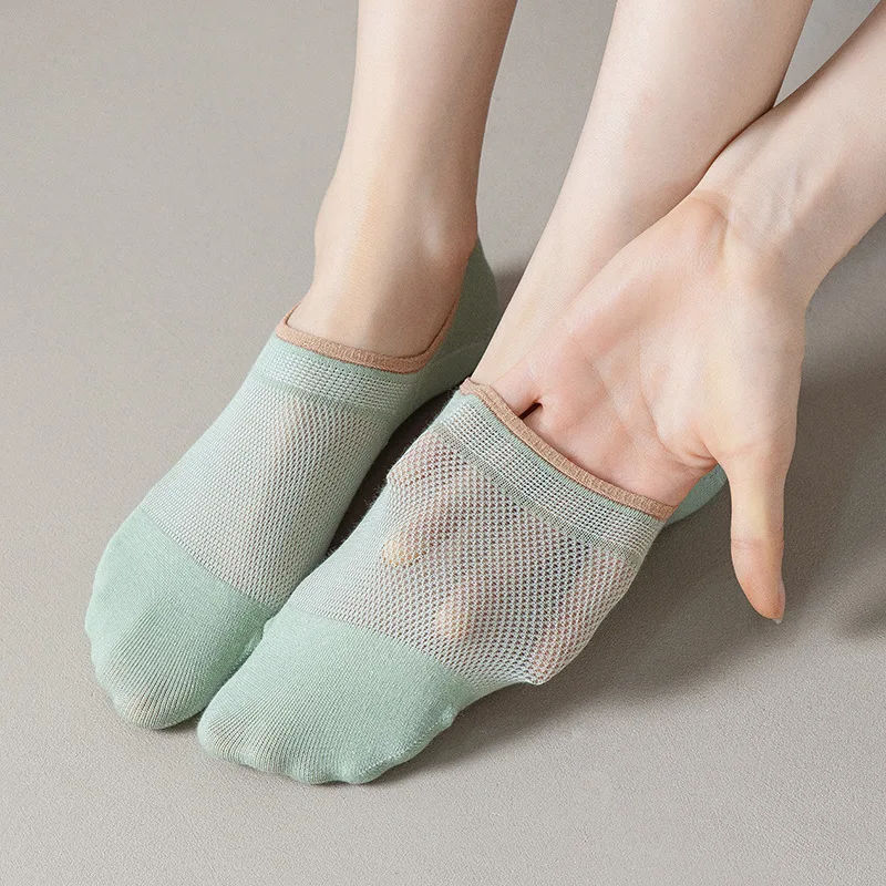 Summer Kawaii Mesh Stitch Women Short Foot Home Slippers Solid Color Invisible Low Cut Ankle Boat Socks for Female Cheap Items