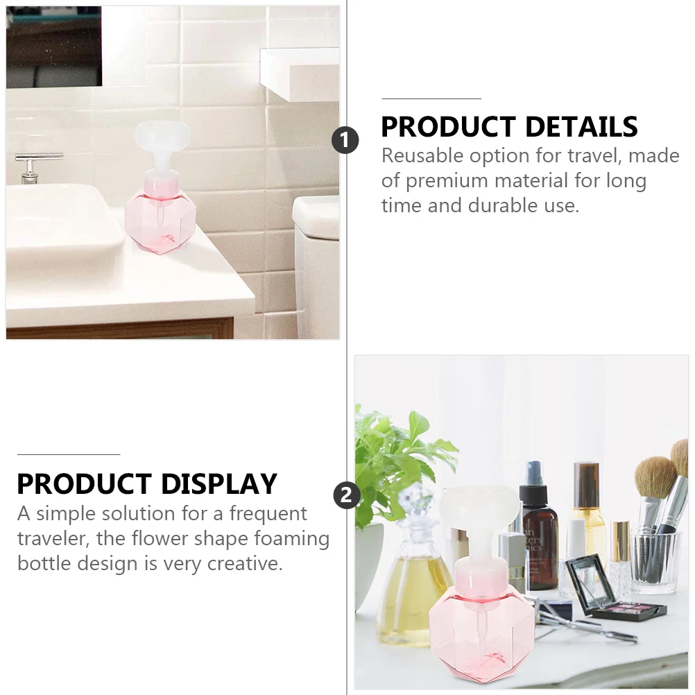 

2Pcs Bubble Former Facial Bubbler Portable Foaming Bottles for Travel Bathroom Shower Gel Hand Dish Washing Deep Cleansing Milk