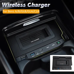Car Wireless Charger For Mercedes Benz B200 A200 /B/GLB CLA/GLA Charger AMG  W177 W247 X247 Phone Holder Fast Charging Plate