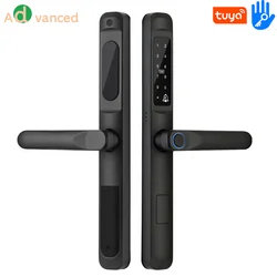 Wodoodporny IP66 euro 3592 2885 3085 wpuszczany ttlock tuya wifi cyfrowy inteligentny zamek do drzwi z czytnikiem linii papilarnych do aluminiowych drzwi przesuwnych z grillem