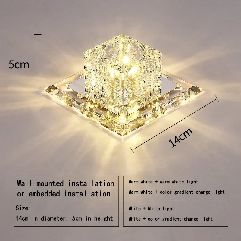 Crystal LED Ceiling Light 5W LED Ceiling lamp AC110V/ 220V Aisle Corridor lamp modern led ceiling lights for living room