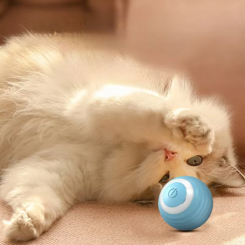 Electric Cat Ball Toys Automatic Rolling Smart Cat Toys Interactive for Cats Training Self-moving Kitten Toys for Indoor Playing