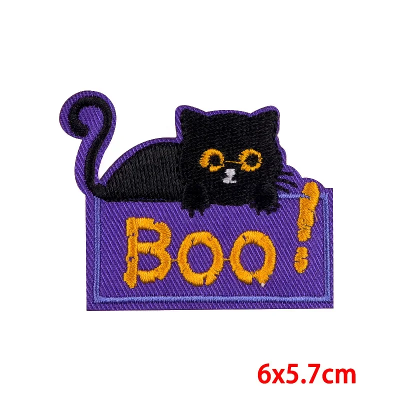 Iron On Patches for Clothes Kitty Clothing Stickers Fabric Sewing Embroidered Patch Thermal Adhesive Applique Fusible Badges