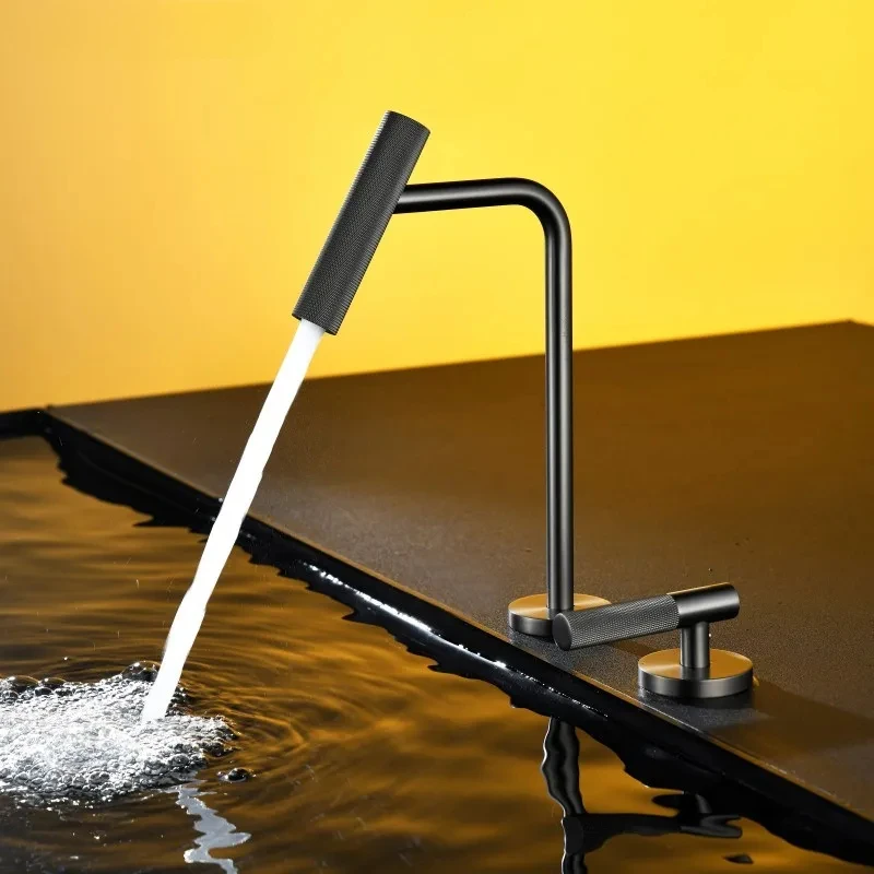 Single Handle Bathroom Faucet Modern Water-Saving Brass Sink Faucet with Ceramic Cartridge, Anti-Scale Easy Installation