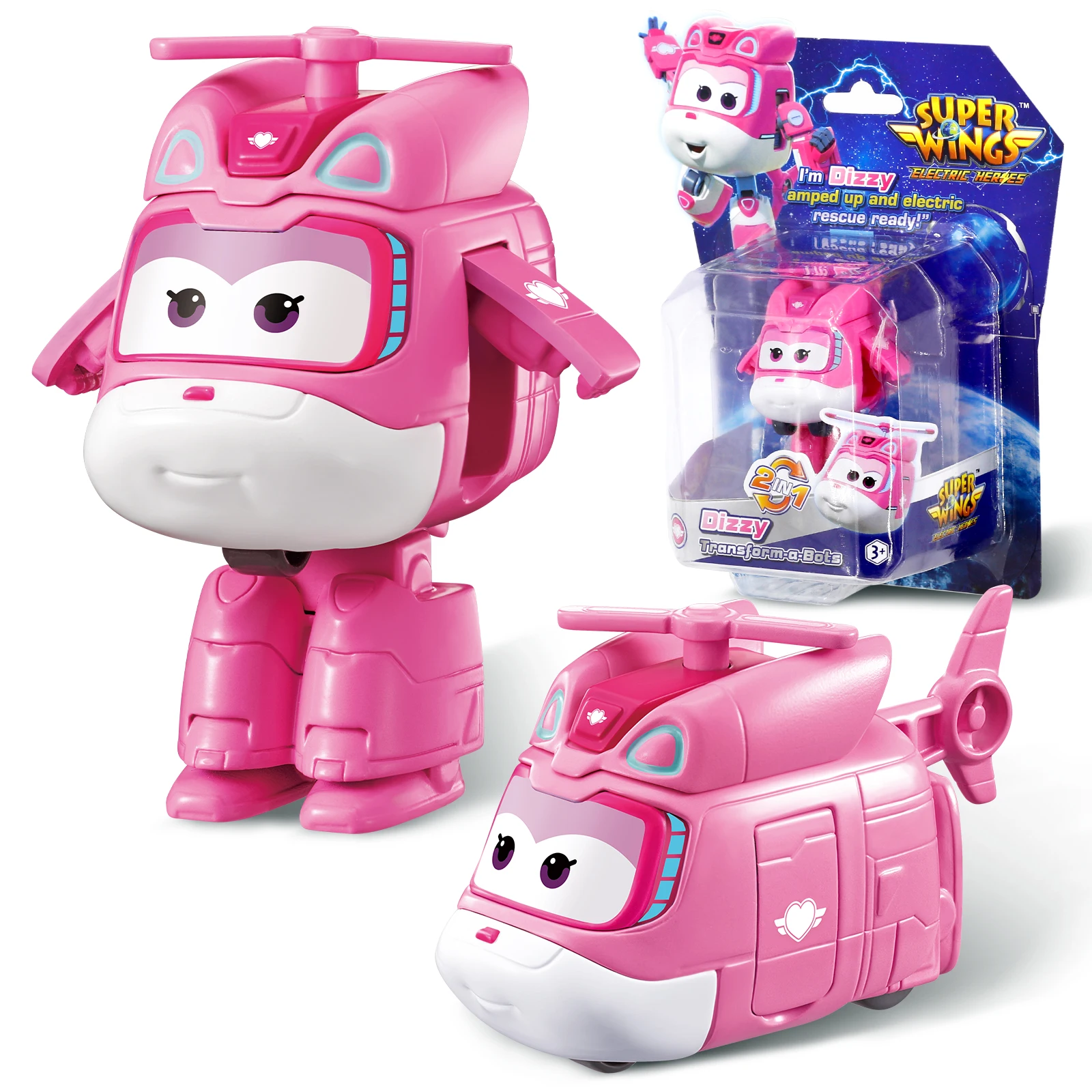 

Super Wings Mini Dizzy Transform Robot to Plane in 3 Steps 2 Inches Deformation Action Figures 2Modes Transforming Kid Toy