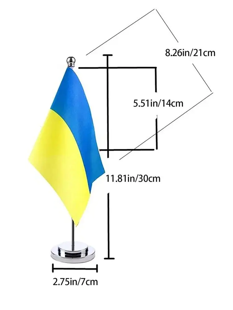 SKY DRAPEAU 14x21cm Bureau Drapeau De Personnalisez votre Logo Avec Support De Bureau Ensemble Publicité Bureau Personnalisé pour Table De Bureau