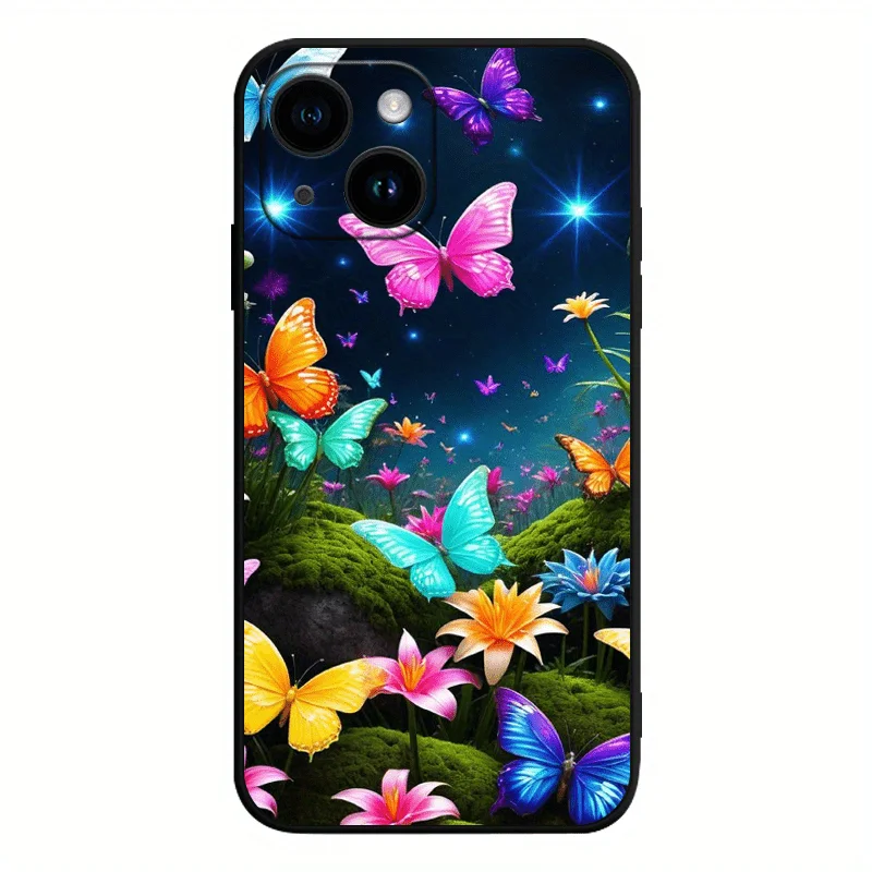 

Красочный чехол для мобильного телефона с дизайном бабочки, подходит для iPhone 17, 16, 15, 14, 13, 12, 11 Pro/Max/Plus, мягкий чехол с защитой от падения