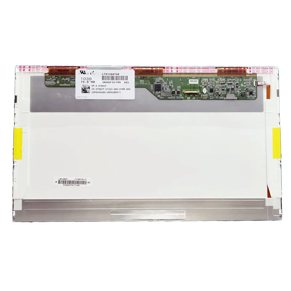Matriz da Exposição do Painel Lcd para o Portátil Ltn156at08 Lp156wh2 Tpb1 B156xw02 V.5 Dell E5510 E6510 M4500 30pin 1366×768 156”