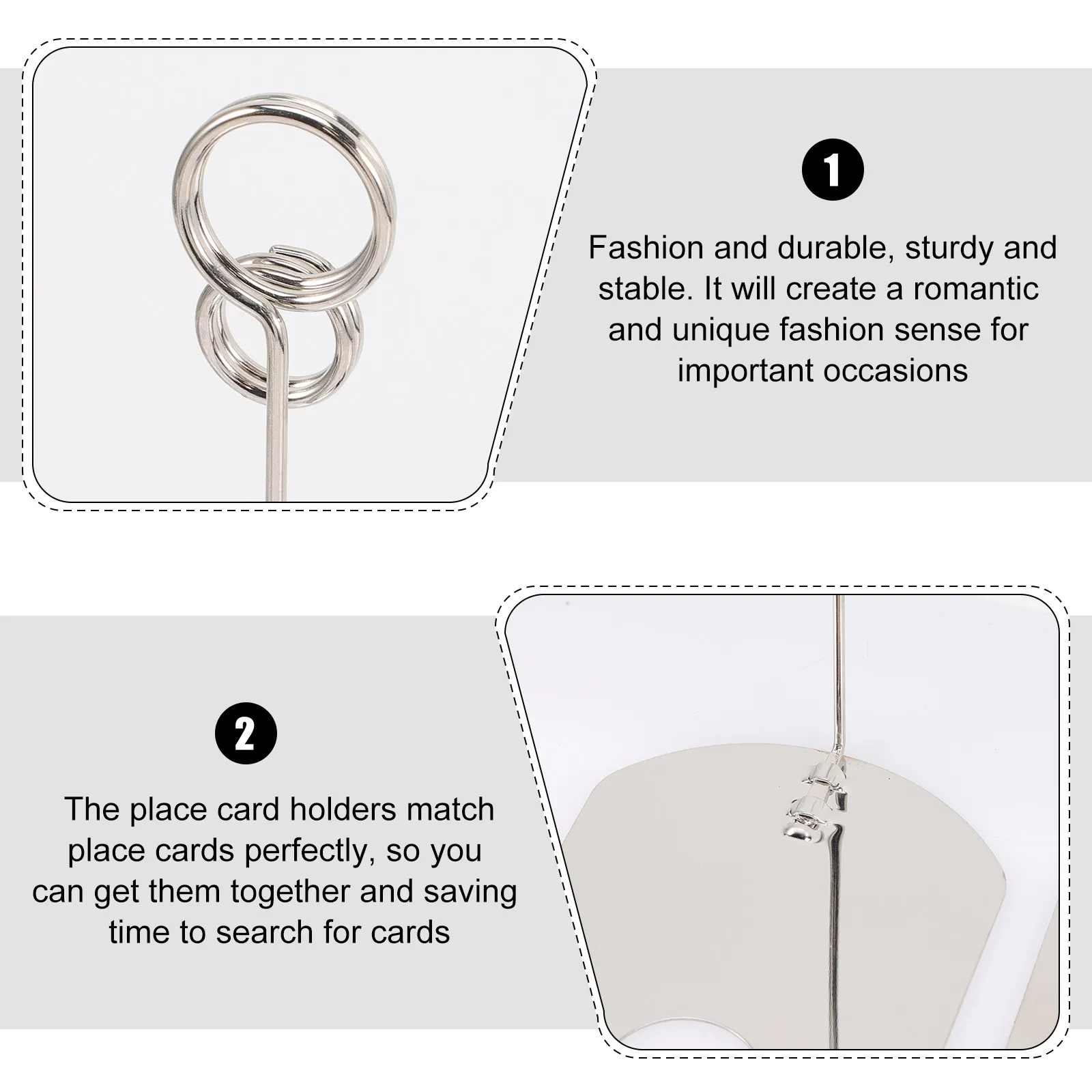 4Pcs Business Card Holders Multifunctional Place Card Clips for Wedding Birthday Party Table Number Stands Memo Photo Display