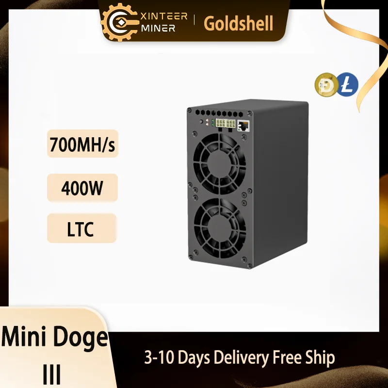 New Goldshell minidoge3 Miner 700Mh/s 400W LTC DOGE coin Miner Silent network goldshell Mini Doge III 700M ,free shipping.