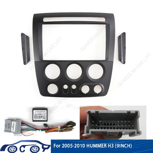 Reproductor estéreo Android de fascias de Radio de coche de 9 pulgadas, Panel de unidad principal de 2 Din, moldura de instalación de marco de tablero para HUMMER H3 2005-2010