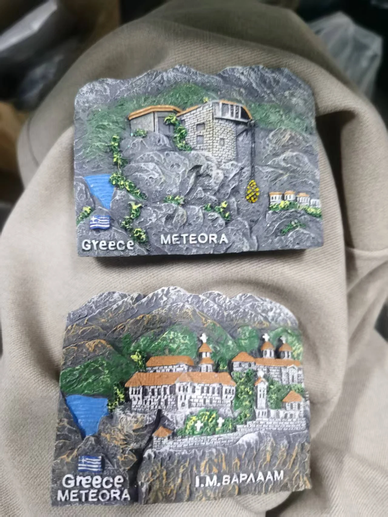 Resin figure mental psychological sand table game box court therapy building greece meteora