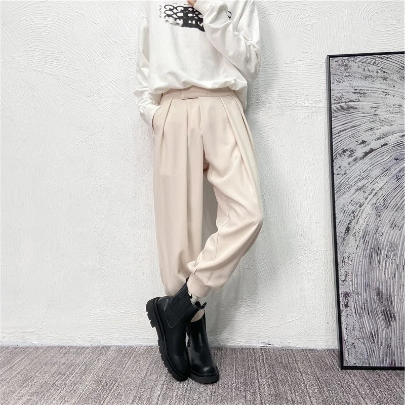 

Мужские повседневные брюки Cool Sle Harajuku свободного кроя с липучками, винтажные брюки-клеш, молодежный тренд, осенняя одежда