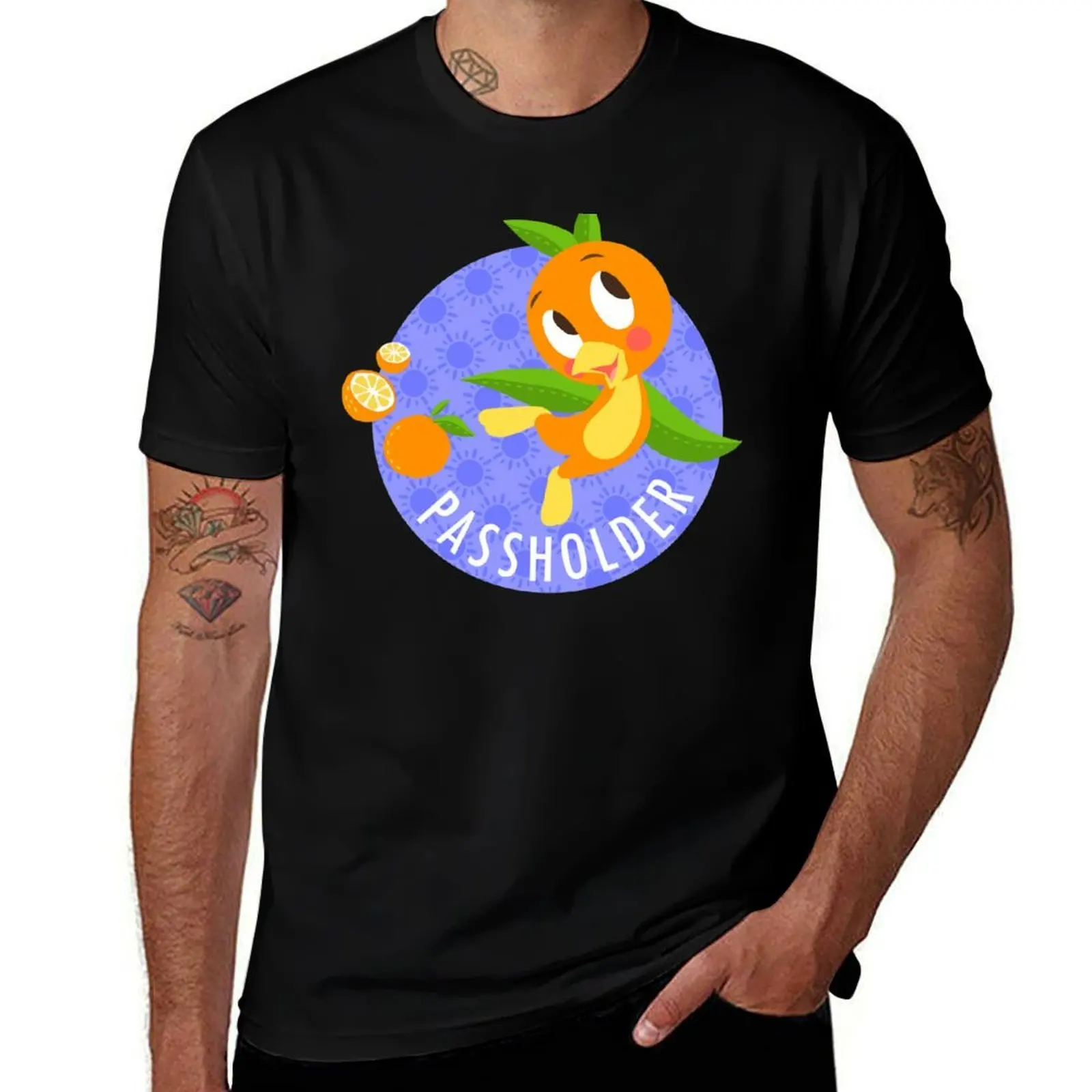 

Orange Bird Passholder Logo (periwinkle) T-Shirt gifts for boyfriend oversized anime graphic t shirts t shirt men 100℅ cotton
