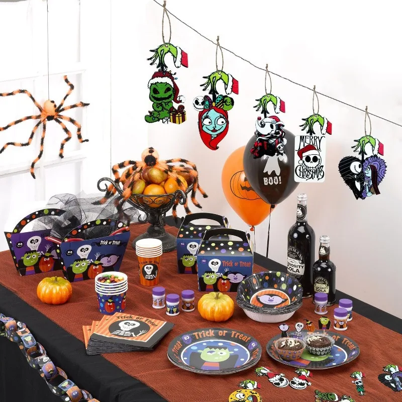 12–23 Stück/Set DisneyThe Nightmare Before Christmas Jack und Sally Party-Anhängerdekorationen, Weihnachts- und Halloween-Dekorationen