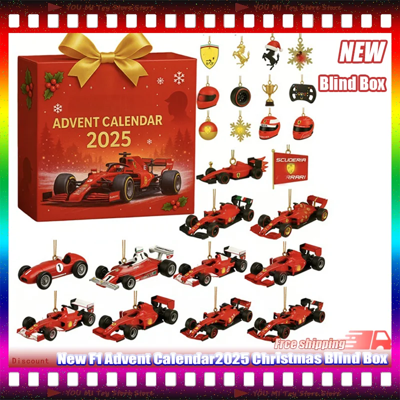 

Новый в наличии F1 Адвент-календарь2025 Рождественский подарок Гонки Тематическая глухая коробка Индивидуальные детские игрушки Подвеска Коллекция украшений