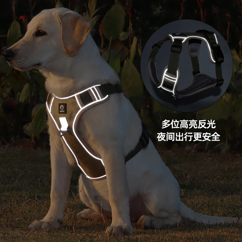 Large Dog Anti-Shock Harness Tear-Resistant Wear-Resistant Cross-Border Pet Leash Comfortable Durable Dog Walking Harness