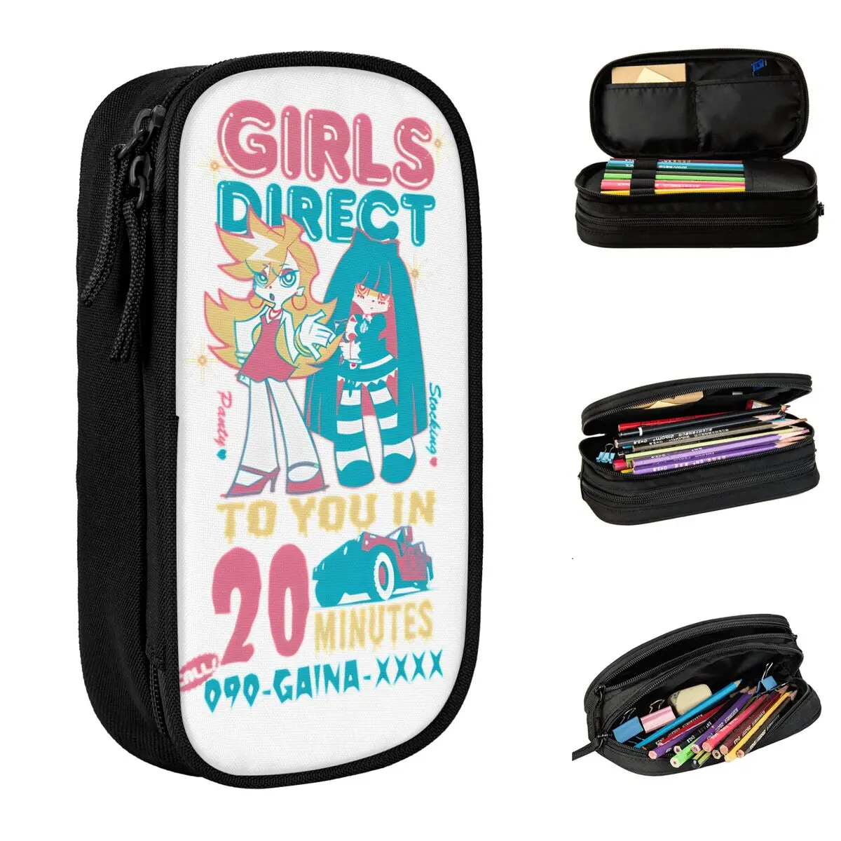 

Panty Stocking With Garterbelt Pencil Cases Girls Cartoon Pen Holder Pencil Bags Student Students School Cosmetic Pencilcases