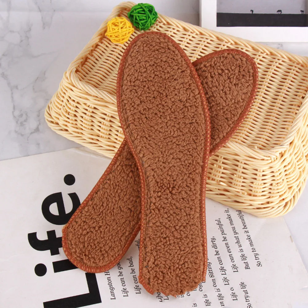 

5 Pairs Alpaca Wool Insoles Winter Shoes Thickened Warm Shoe Inserts Non-Slip Absorbent Foot Care Pads Deodorizing Comfort For