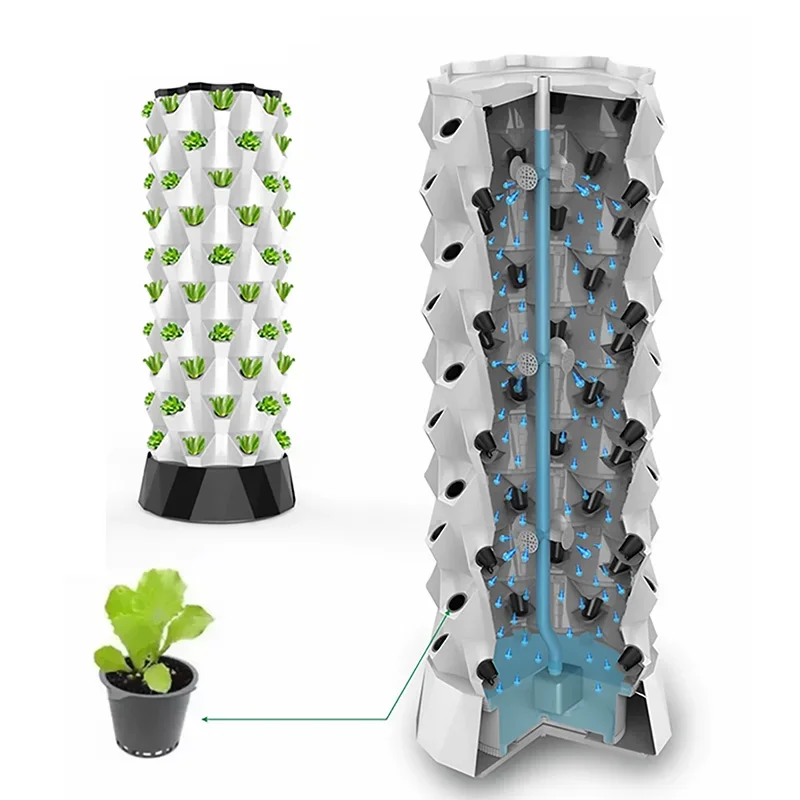 6/8/10-Tier Home Balcony Hydroponic Gardening Pineapple Tower Garden, Vertical Soilless Cultivation, Indoor Gardening Equipment