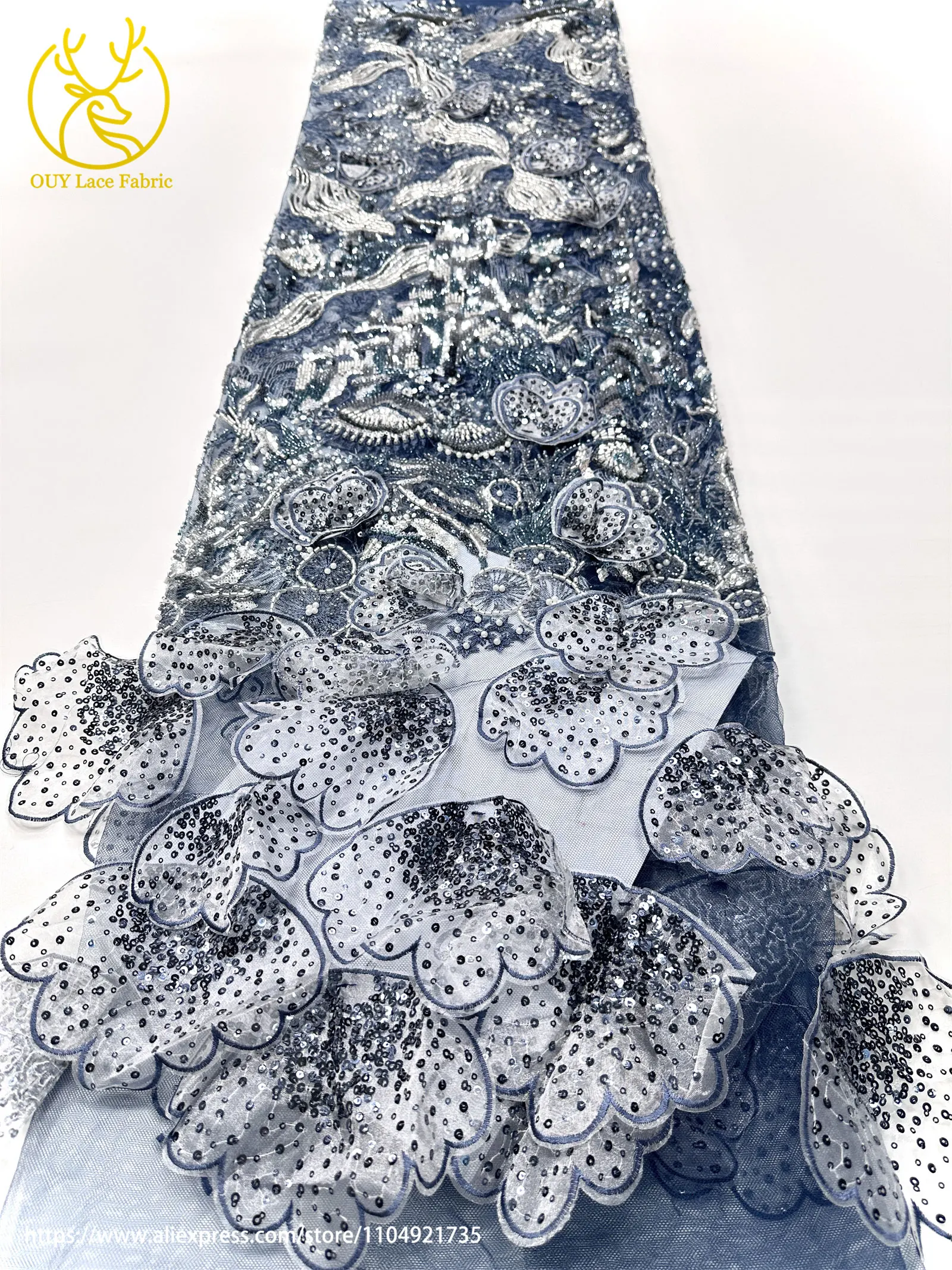 أفريقيا ثلاثية الأبعاد فراشة تول أقمشة الدانتيل 2025 أحدث فرنسا نيجيريا مطرز الترتر تول تطريز النسيج لخياطة فستان الزفاف